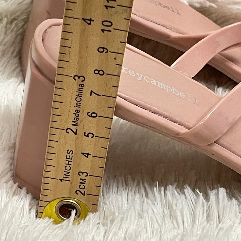 Jeffrey Campbell Jamm 3 Jelly Slide Heel Sandal Sz 7 Pink‎ Block Heel Slip On